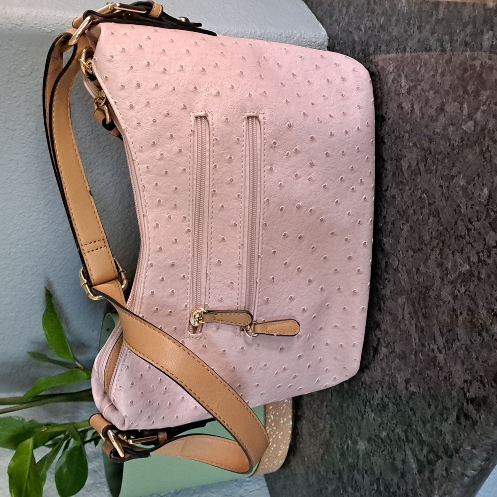 Giani Bernini Pink Faux Ostrich Handbag - Picture 2 of 13